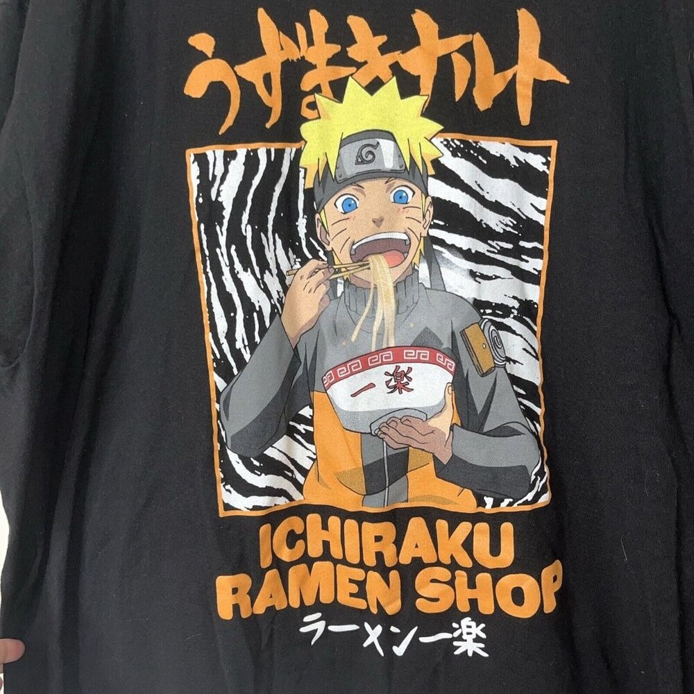 Naruto Shippuden Men's Ichiraku Ramen Shop Graphic T-Shirt Black 3XL HH